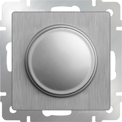 Светорегулятор поворотно-нажимной без рамки Werkel 5-600Вт серебряный рифленый картинка фото 2