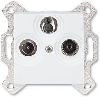 Розетка TV+R+SAT Оконечная без рамки ABB EPJ Levit 1-м. белый