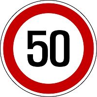 Дорожный знак 3.24 - Ограничение максимальной скорости 50 км/ч картинка