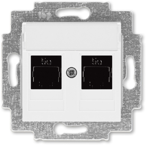 Розетка компьютерная без рамки ABB EPJ Levit 2-м. RJ45+RJ45 5e белый ABB — купить по цене от 1&nbsp;508 ₽ | ПрофБезопасность