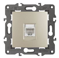 Розетка компьютерная без рамки Эра Elegance 1-м. RJ45 5e шампань