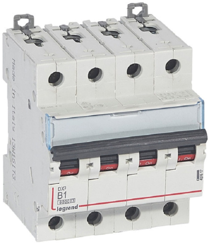 Выключатель автоматический Legrand DX3-E 6000 4п 1А B 10кА