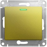 Выключатель с подсветкой без рамки Systeme Electric Glossa 1-кл. фисташковый