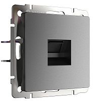 Розетка компьютерная без рамки Werkel 1-м. RJ45 5e графит матовый