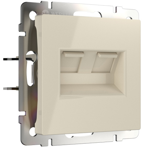 Розетка компьютерная без рамки Werkel 2-м. RJ45+RJ45 5e слоновая кость глянцевый Werkel — купить по цене от 1&nbsp;850 ₽ | ПрофБезопасность