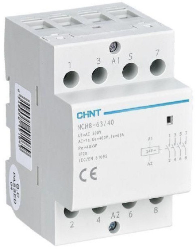 Контактор модульный CHINT NCH8-40/40 3п 4НО 40А 24В АС