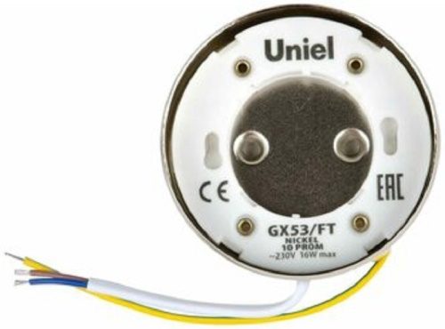 Светильник накладной Uniel GX53/FT NICKEL 10 PROM GX53 220В Никель Uniel — купить по цене от 220 ₽ | ПрофБезопасность
