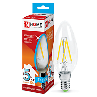 Лампа светодиодная филамент InHome Deco С37 Свеча FR E14 220В 5Вт 450Лм 4000К 35х98мм In Home — купить по цене от 110 ₽ | ПрофБезопасность