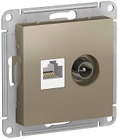 Розетка RJ45+TV Оконечная без рамки Systeme Electric AtlasDesign 2-м. шампань