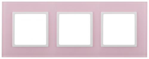 Рамка универсальная Эра Elegance 3-м. стекло розовое/белый картинка