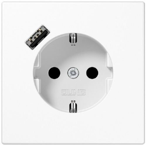 Розетка с заземлением +1хUSB тип A без рамки Jung LS990 1-м. белый Jung — купить по цене от 28&nbsp;612 ₽ | ПрофБезопасность