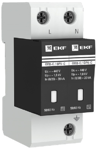 Ограничитель импульсных напряжений УЗИП EKF PROxima ОПВ-C 2п L-N-PE классII+III 20кА с NFC, EKF, купить, цена, доставка, безопасность Ограничитель импульсных напряжений УЗИП EKF PROxima ОПВ-C 2п L-N-PE классII+III 20кА с NFC EKF — купить по цене от 3 120 ₽ | ПрофБезопасность
