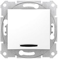 Выключатель с подсветкой без рамки Schneider Electric Sedna 1-кл. белый
