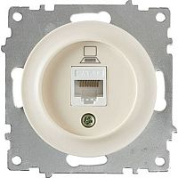 Розетка компьютерная без рамки OneKeyElectro Florence 1-м. RJ45 5e бежевый