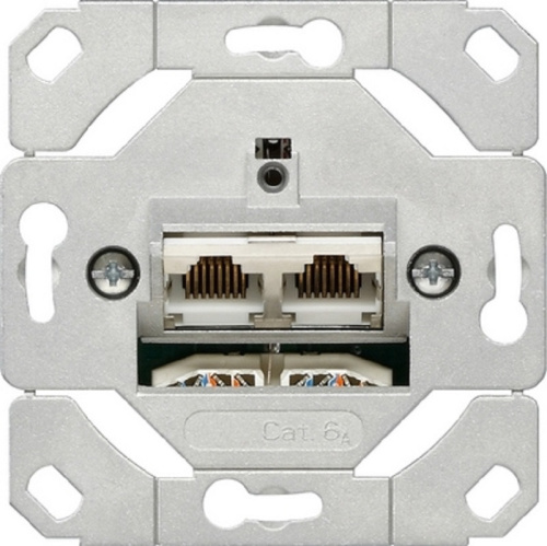 Розетка компьютерная без накладки без рамки Gira System55 2-м. RJ45 6e Gira — купить по цене от 3&nbsp;480 ₽ | ПрофБезопасность