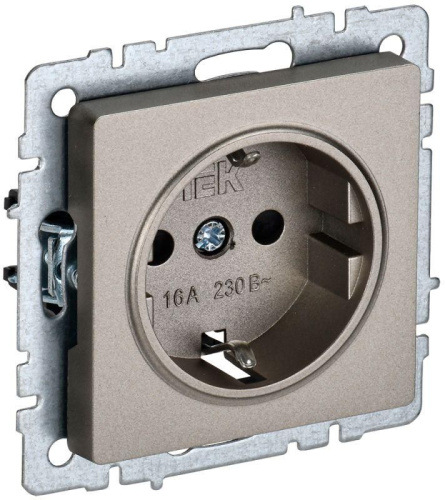 Розетка с заземлением без рамки IEK Brite РС11-1-0-БрШ 1-м. шампань, IEK, купить, цена, доставка, безопасность Розетка с заземлением без рамки IEK Brite РС11-1-0-БрШ 1-м. шампань IEK — купить по цене от 230 ₽ | ПрофБезопасность