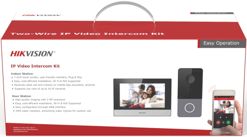 Комплект IP видеодомофона Hikvision DS-KIS603-P картинка фото 2