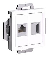 Розетка HDMI+RJ45 без рамки Systeme Electric AtlasDesign 2-м белый