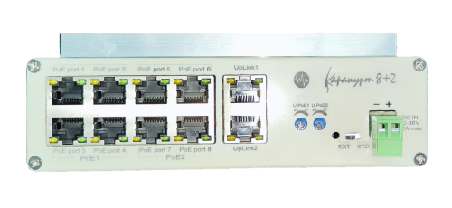Коммутатор Каракурт РОЕ 8+2 12-36V PoE фото 2