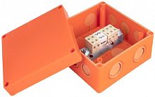 Коробка огнестойкая EKF PROxima 126x126x74мм под винт 5x6мм IP66 оранжевый картинка