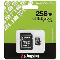 Карта памяти MicroSDXC Kingston Canvas Select Plus V10 A1 256Gb SDCS3/256GB Kingston — купить по цене от 4&nbsp;500 ₽ | ПрофБезопасность