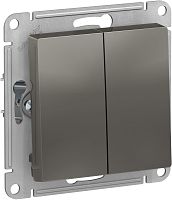 Выключатель без рамки Systeme Electric AtlasDesign 2-кл. сталь