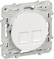 Розетка компьютерная без рамки Schneider Electric Odace 2-м. RJ45+RJ45 5е белый Schneider Electric — купить по цене от 2&nbsp;129 ₽ | ПрофБезопасность