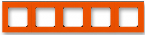 Рамка универсальная ABB EPJ Levit 5-м. оранжевый/дымчатый чёрный картинка