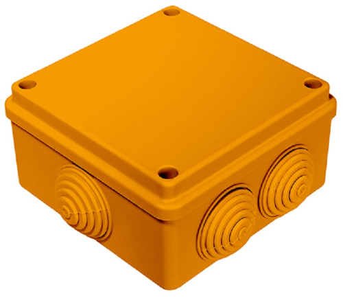 Коробка огнестойкая Промрукав 40-0300-FR1.5-4 2 клеммы 100х100х50 оранжевый