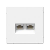 Розетка компьютерная без рамки Systeme Electric ArtGallery  2-м. RJ45 CAT 6А белый