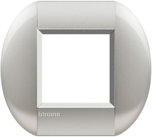 Рамка овальная Legrand BTicino LivingLight 2 мод алюминий  Legrand — купить по цене от 993 ₽ | ПрофБезопасность