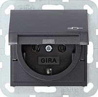 Розетка с заземлением без рамки Gira System55 1-м. крышка 16А антрацит Gira — купить по цене от 1&nbsp;930 ₽ | ПрофБезопасность