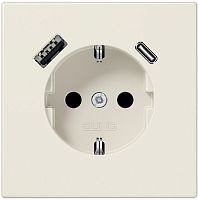 Розетка с заземлением +2хUSB тип A+C без рамки Jung LS990 1-м. бежевый Jung — купить по цене от 28&nbsp;612 ₽ | ПрофБезопасность