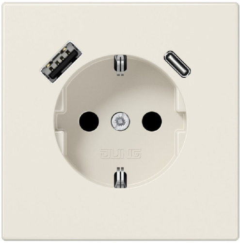 Розетка с заземлением +2хUSB тип A+C без рамки Jung LS990 1-м. бежевый Jung — купить по цене от 28&nbsp;612 ₽ | ПрофБезопасность