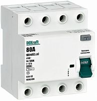 Выключатель дифференциального тока УЗО DeKraft УЗО-03 4п 80А 100мА 6,0кА тип AC 