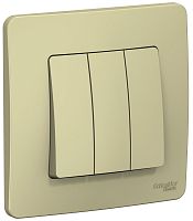 Выключатель с рамкой Systeme Electric Blanca 3-кл. бежевый
