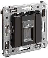 Розетка USB тип А без рамки DKC Avanti 1-м. 3000мА черный квадрат