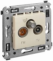 Розетка TV+FM+SAT Оконечная без рамки DKC Avanti 3-м. ванильная дымка