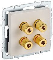 Розетка аудио без рамки IEK Brite РА10-БрКр 4-м. бежевый
