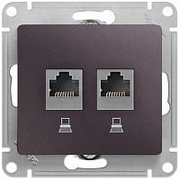 Розетка компьютерная без рамки Systeme Electric Glossa 2-м. RJ45+RJ45 5e сиреневый туман