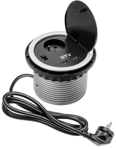 Розетка встраиваемая GTV 1-м.+2xUSB Ø100мм серый, GTV, купить, цена, доставка, безопасность Розетка встраиваемая GTV 1-м.+2xUSB Ø100мм серый GTV — купить по цене от 3 850 ₽ | ПрофБезопасность