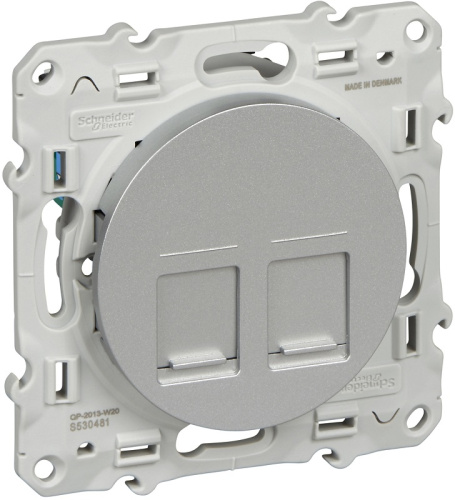Розетка компьютерная без рамки Schneider Electric Odace 2-м. RJ45+RJ45 5е алюминий, Schneider Electric, купить, цена, доставка, безопасность Розетка компьютерная без рамки Schneider Electric Odace 2-м. RJ45+RJ45 5е алюминий Schneider Electric — купить по цене от 2 830 ₽ | ПрофБезопасность