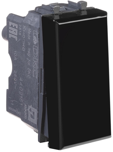 Выключатель модульный DKC Avanti 1-кл. 1 мод. черный квадрат картинка