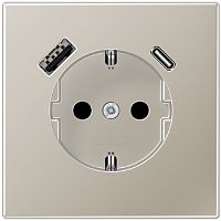 Розетка с заземлением +2хUSB тип A+C без рамки Jung LS990 metal 1-м. сталь Jung — купить по цене от 32&nbsp;191 ₽ | ПрофБезопасность