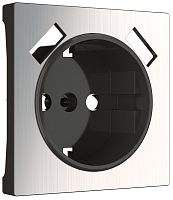 Лицевая панель Werkel для 1-м. розетки 220В+2хUSB глянцевый никель