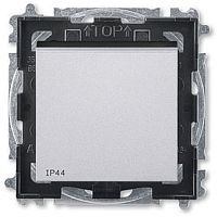 Переключатель без рамки ABB EPJ Levit 1-кл. проходной IP44 серебро/дымчатый чёрный
