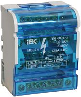 Шина в корпусе на DIN-рейку (кросс-модуль) IEK ШНК 4х7 L+PEN синий