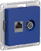 Розетка RJ45+TV Оконечная без рамки Systeme Electric AtlasDesign 2-м. аквамарин
