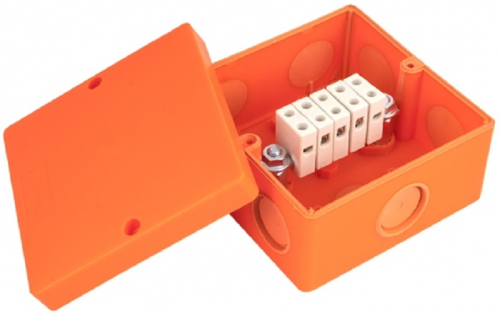 Коробка огнестойкая EKF PROxima 101x101x62мм под винт 5x6мм IP66 оранжевый картинка