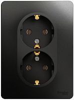 Розетка с заземлением Systeme Electric Glossa 1-м. 2 мод. антрацит